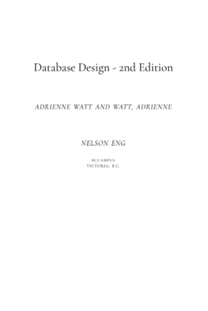 Database Design – 2nd Edition