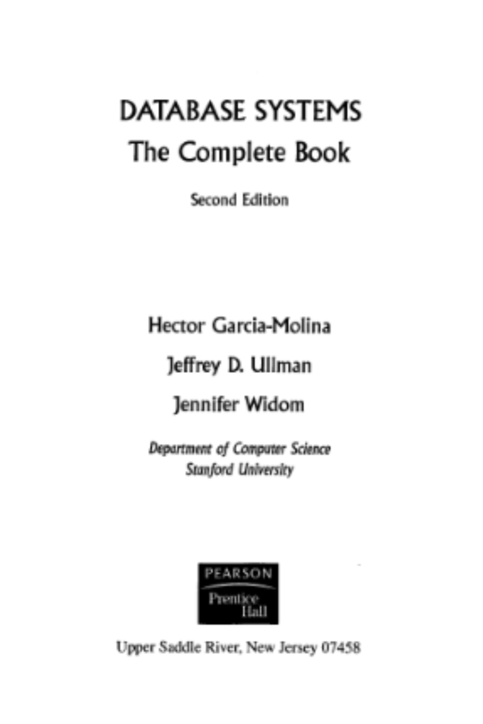 DATABASE SYSTEMS : The Complete Book  Second Edition