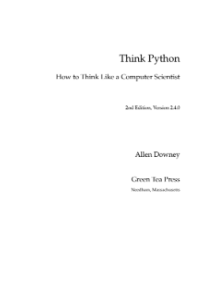 Think Python How to Think Like a Computer Scientist