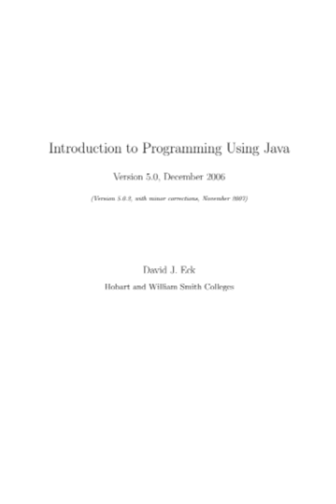 Introduction to Programming Using Java