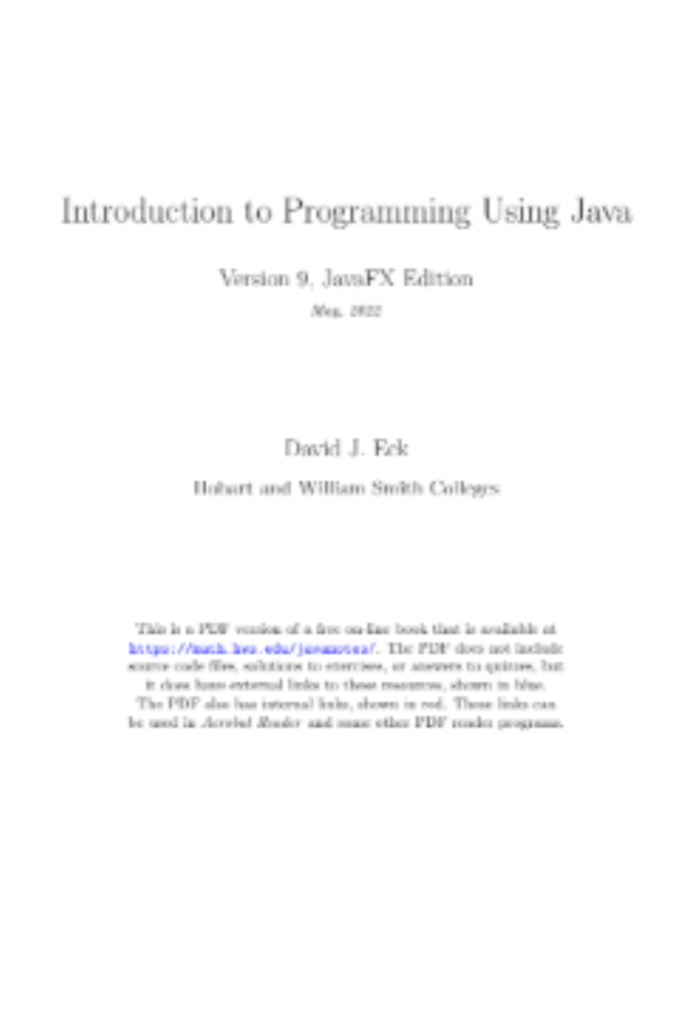 Introduction to Programming Using Java
