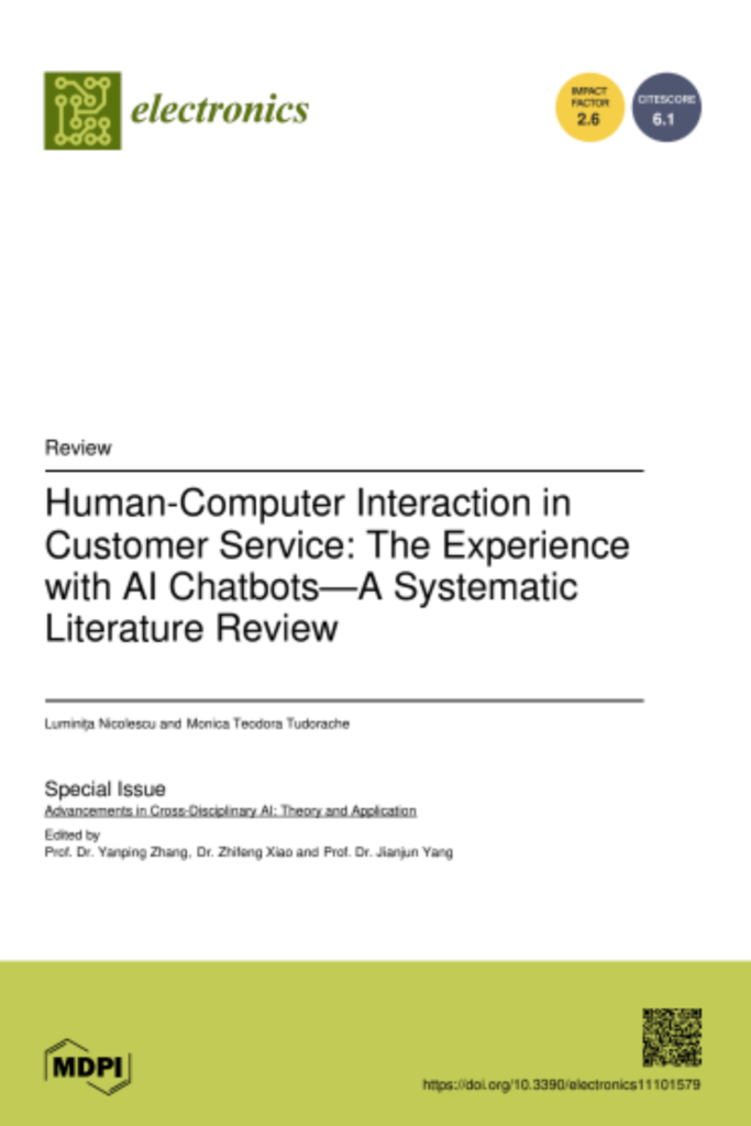 Human-Computer Interaction in Customer Service: The Experience with AI Chatbots—A Systematic Literature Review