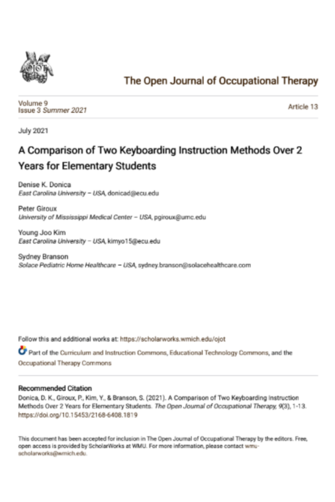 A Comparison of Two Keyboarding Instruction Methods