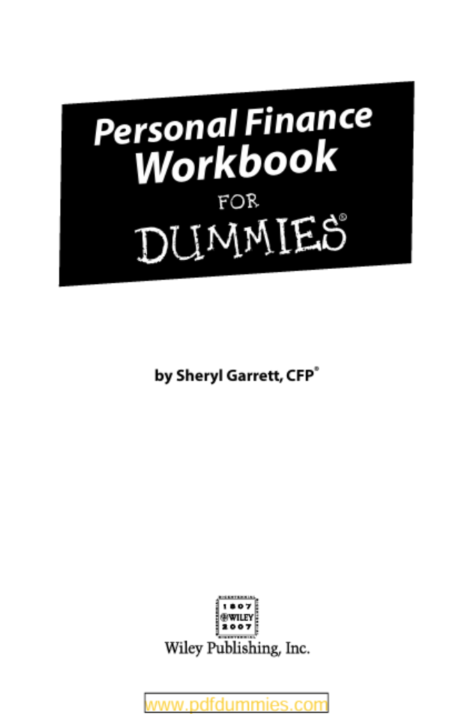 Personal Finance Workbook For Dummies