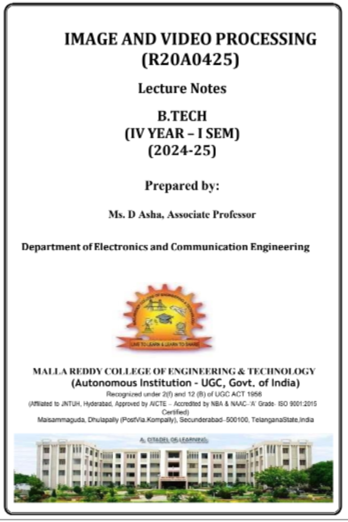 Image And Video Processing