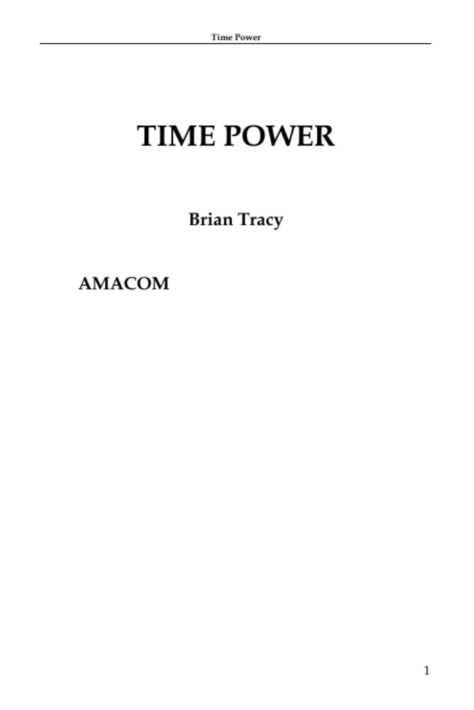 TIME POWER