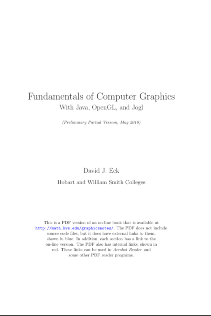 Fundamentals of Computer Graphics With Java, OpenGL, and Jogl