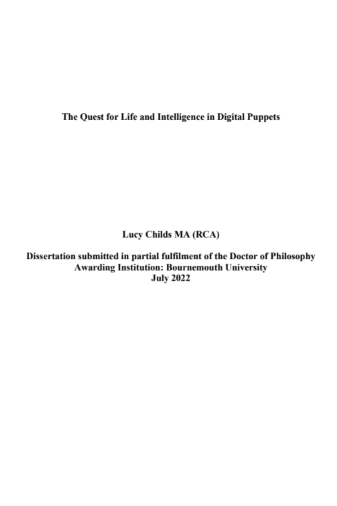 The Quest for Life and Intelligence in Digital Puppets