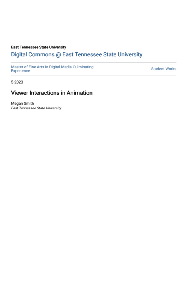 Viewer Interactions in Animation