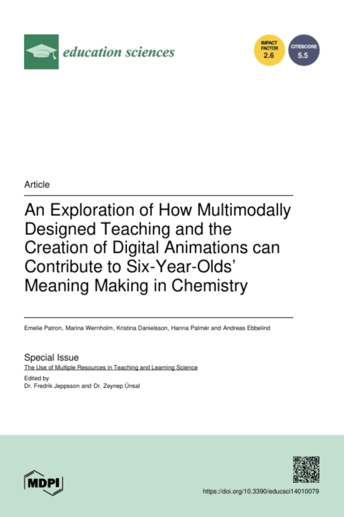 An Exploration of How Multimodally Designed Teaching and the Creation of Digital Animations can Contribute to Six-Year-Olds’ Meaning Making in Chemistry