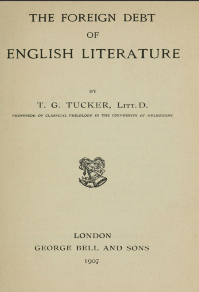 The foreign debt of English literature