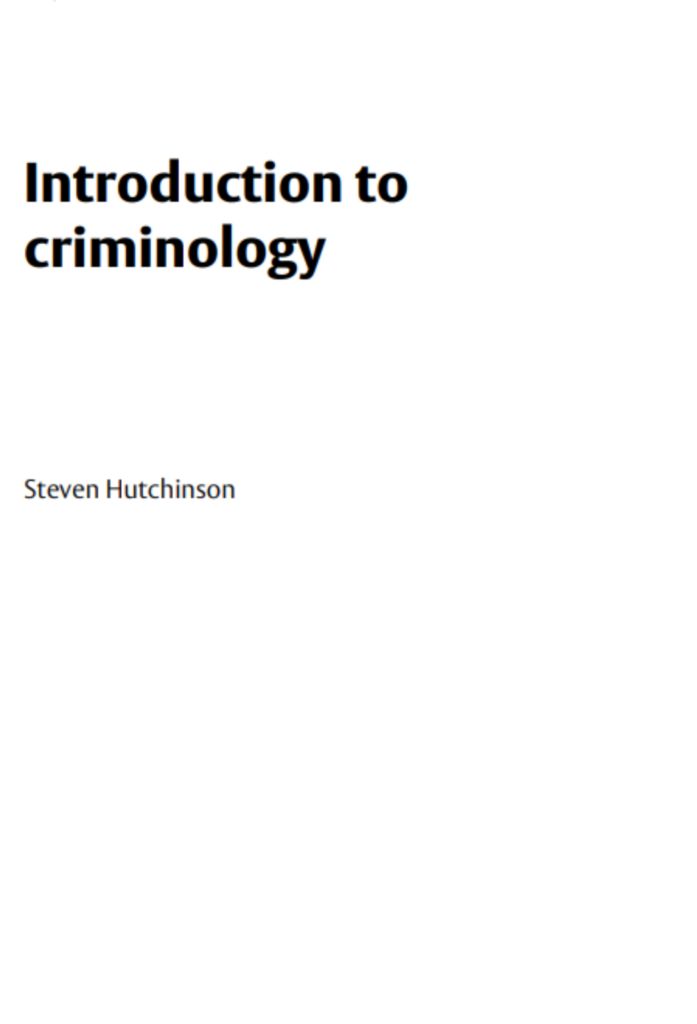 Introduction to Criminology LA2010 – Module Guide (University of London) University of London