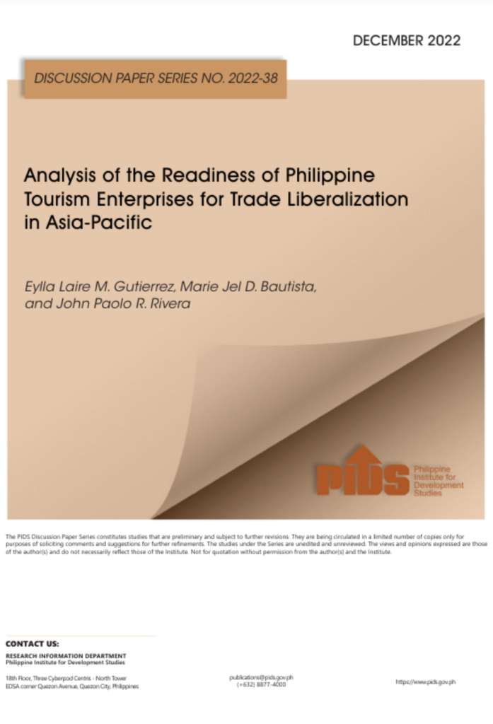 Analysis of the Readiness of Philippine Tourism Enterprises for Trade Liberalization