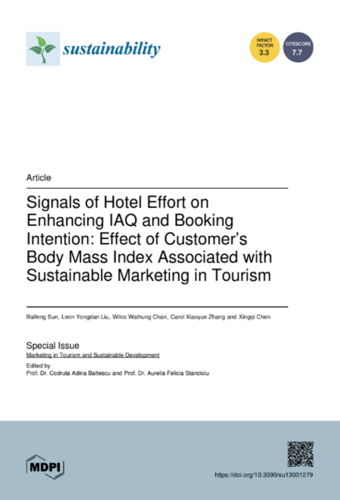 Signals of Hotel Effort on Enhancing IAQ and Booking Intentions